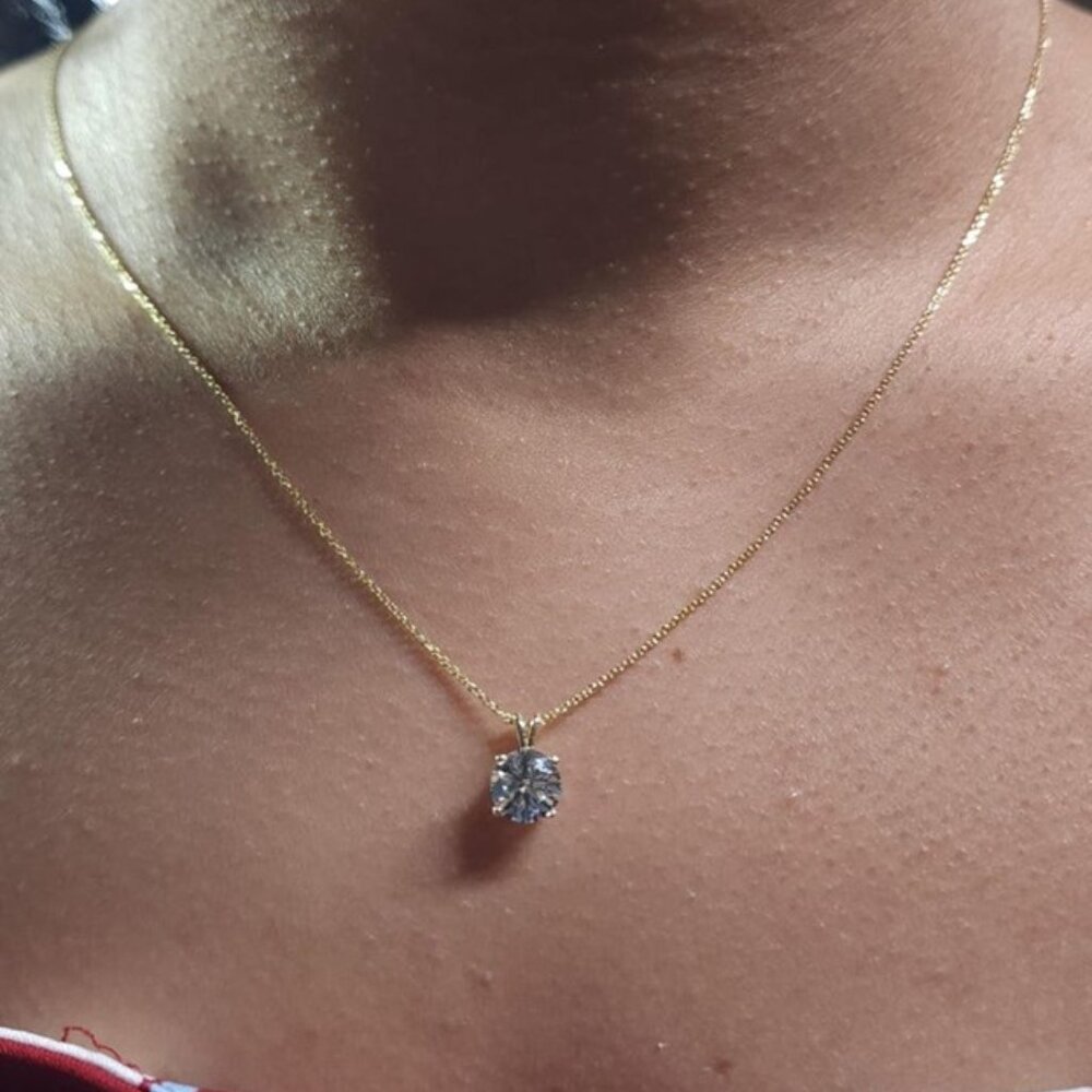 14Kt Gold 1 Ct IGI Certified Lab Grown Diamond Pendant Necklace
